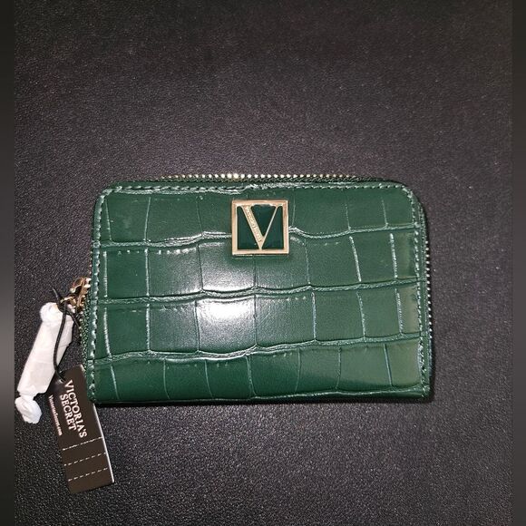 Victoria's Secret Green Croc Embossed Crossbody Bag & Wallet Set NEW - Picture 6 of 16
